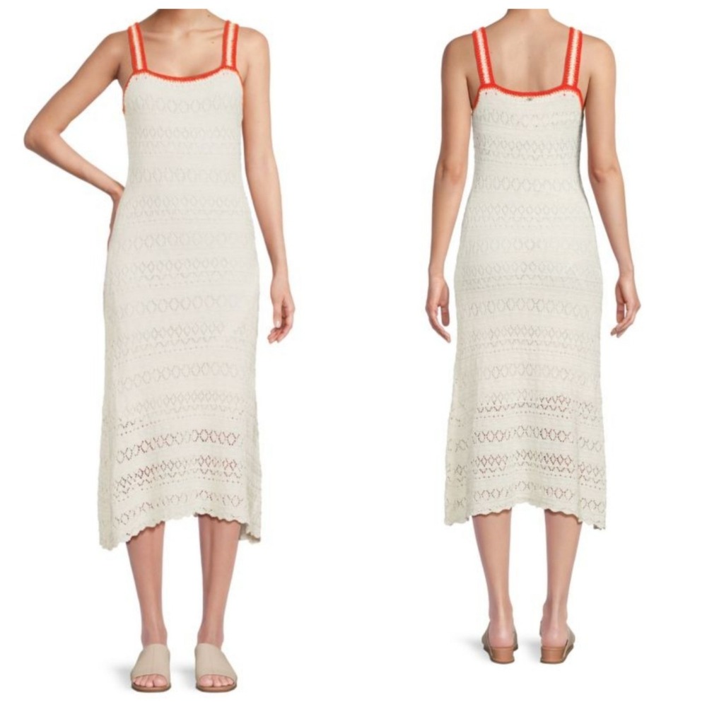 Sam Edelman Womens S Sawyer Pointelle Crochet Knit Tank Sheath Dress